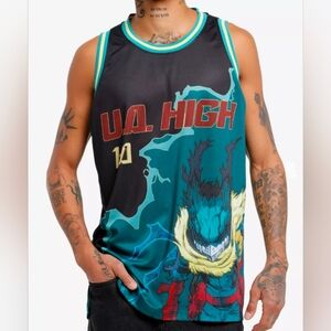My Hero Academia Vigilante Deku Basketball Jersey Tank Top Size Medium New!